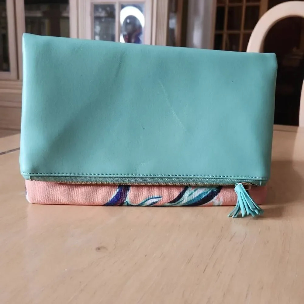 Rachel Pally fold over leather clutch